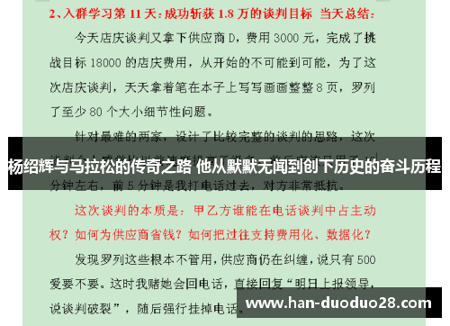 杨绍辉与马拉松的传奇之路 他从默默无闻到创下历史的奋斗历程 杨绍辉与马拉松的传奇之路 他从默默无闻到创下历史的奋斗历程